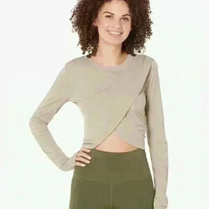 FREE PEOPLE FP MOVEMENT MUSHROOM WITH A TWIST LAYER TOP SHIRT SIZE MED